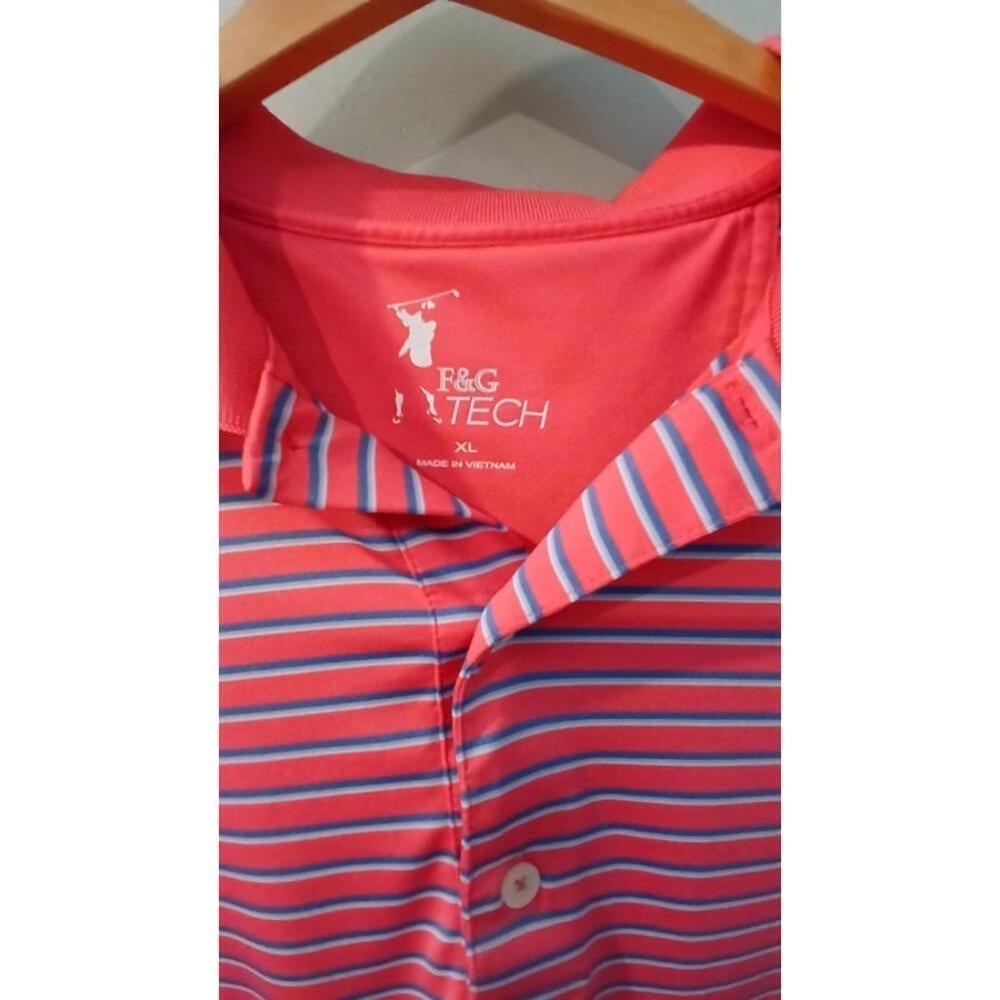 Fairway Greene Mens XL Golf Polo Shirt Pink Performance Stretch Moisture Wicking - Picture 5 of 6